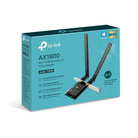 Pci Express Wifi 6 Dualband Y Bluetooth 5.2 Tp-link Archer Tx20e Ax1800 Wifi 6 2 Antenas De Alta Ganancia