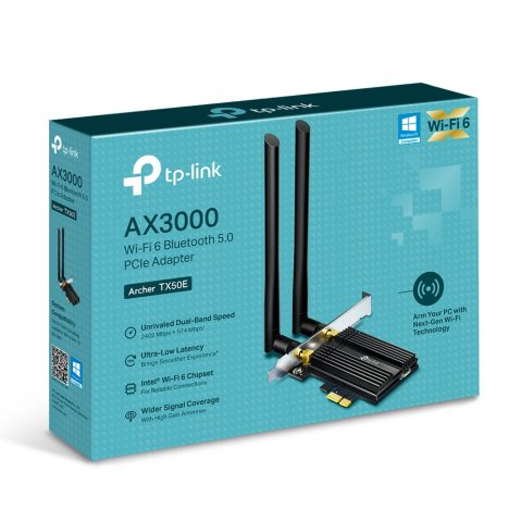 Pci Express Wifi 6 Dualband Y Bluetooth 5.0 Tp-link Archer Tx50e Wifi 6 2402 Mbps (5 Ghz) + 574 Mbps (2.4 Ghz) Bluetooth 5.0 