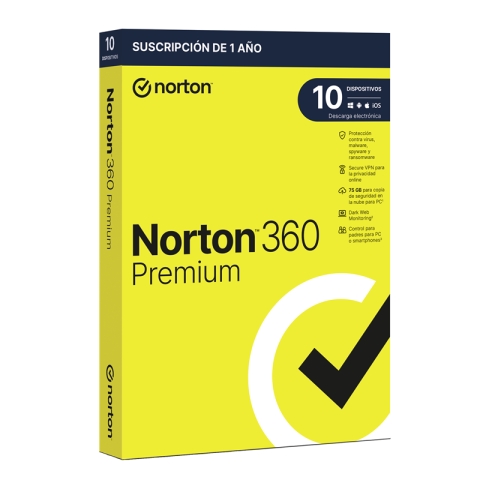 Norton 360 Premium 75gb Es 1 User 10 Device 12mo Box