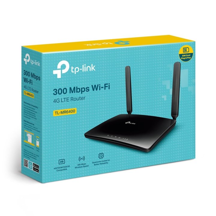 Router Wifi Movil 4g Tp-link Mr6400 300mb En 2,4ghz 3p Eth 2 Ant Int. + 2 Ant. Lte Desmontables