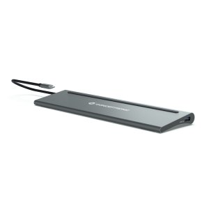 Adaptador Usb-c 12in1 Conceptronic Hdmix2 Displayport Gigabit Usb-c Datos Usb-a Audio Lan Lector Tar 2