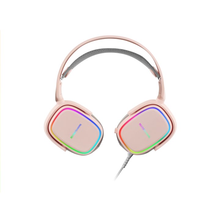Headset Mars Gaming Mhax Pink Jack 3.5mm Altavoces Hi-fi De 53mm Microfono Extraible Iluminacion Rgb Compatible Ps4, Xbox, Sw