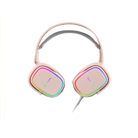 Headset Mars Gaming Mhax Pink Jack 3.5mm Altavoces Hi-fi De 53mm Microfono Extraible Iluminacion Rgb Compatible Ps4, Xbox, Sw
