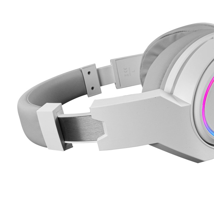 Headset Wireless Mars Gaming Mhw100 White 2.4gpro Cancelacion De Ruido Activa Enc + Pasiva Drivers 50mm Iluminacion Argb Micr
