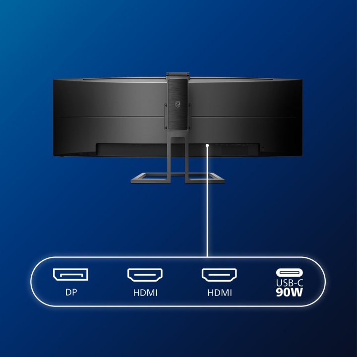 Monitor 49" Curvo Usb-c Dp Hdmi Philips 499p9h 00 Ips 5120x1440 70hz 5ms 450cd 1800r Webcam Vesa 100x100
