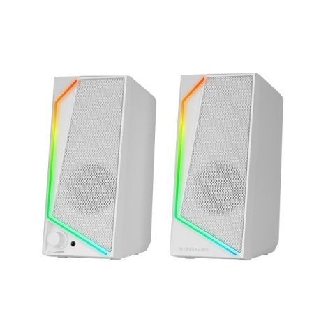 Altavoces 2.0 Mars Gaming Ms72w White 15w Jack 3.5mm Iluminacion Rgb Control De Volumen Entrada Jack