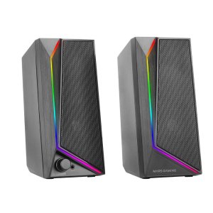 Altavoces 2.0 Mars Gaming Ms72 Black 15w Jack 3.5mm Iluminacion Rgb Control De Volumen Entrada Jack 2