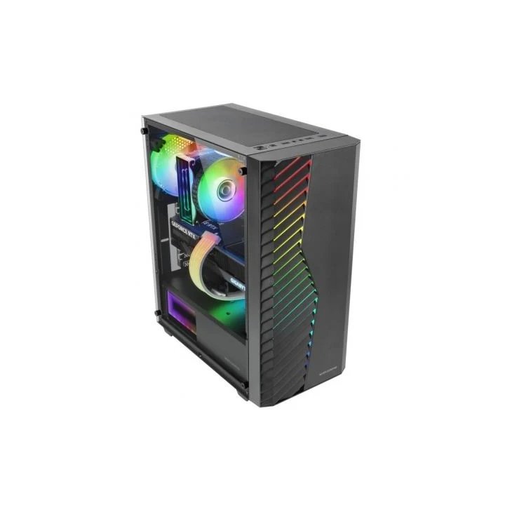 Caja Atx Semitorre Gaming Mars Gaming Mcvolt Ventana Cristal Templado Argb Gpu 327-267mm 2x3.5 2x2.5 Negro