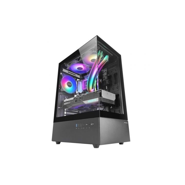 Caja Atx Semitorre Gaming Mars Gaming Mcxo Doble Cristal Templado Argb Gpu 328mm 1x3.5 3x2.5 Negro