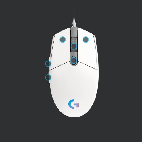 Mouse Logitech G203 Lightsync Rgb 8000dpi 6 Botones Color Blanco