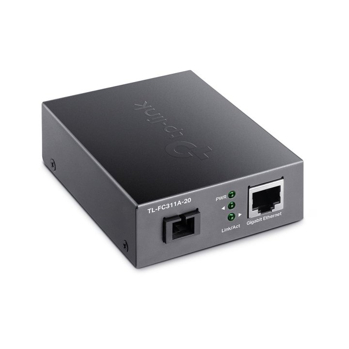 Convertidor De Fibra Tp-link Fc311a-20 Single-mode Gigabit Bidireccional De 1p Rj45 10 100 1000 A 1p Sc Port Gigabit Cobertur
