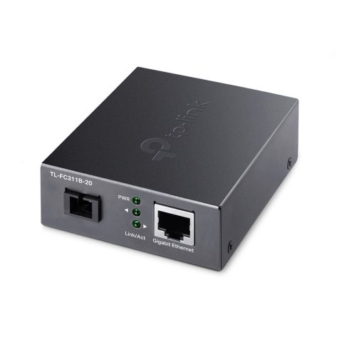 Convertidor De Fibra Tp-link Fc311b-20 Single-mode Gigabit Bidireccional De 1p Rj45 10 100 1000 A 1p Sc Port Gigabit Cobertur