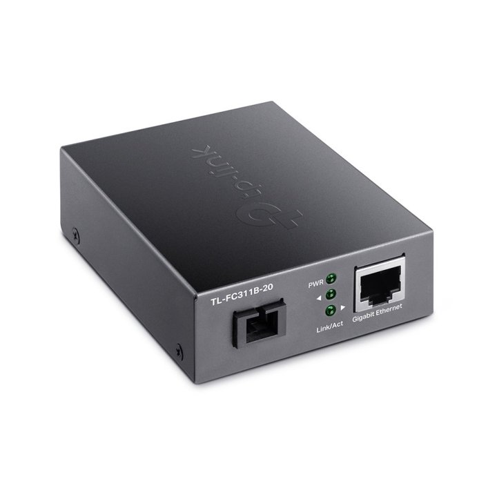 Convertidor De Fibra Tp-link Fc311b-20 Single-mode Gigabit Bidireccional De 1p Rj45 10 100 1000 A 1p Sc Port Gigabit Cobertur