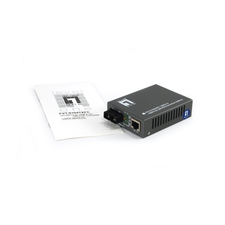 Conversor Fibra Optica Level One 10 100tx A 100fx Sc Con Poe (20km)
