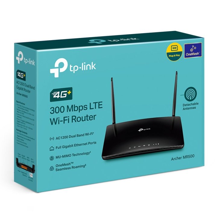 Router 4g+ Cat6 Wifi Tp-link Archer Mr500 Dualband Ac1200 300mbps En 2,4ghz Y 867mbps En 5ghz 3p Eth 3 Ant Int. + 2 Ant. Lte 