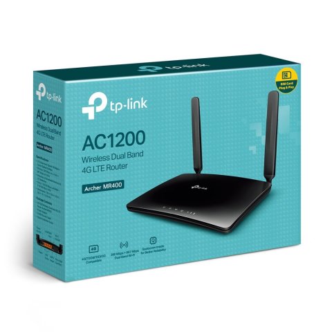 Router 4g Wifi Tp-link Archer Mr400 Dualband Ac1350 450mbps En 2,4ghz Y 867mbps En 5ghz 3p Eth 3 Ant Int. + 2 Ant. Lte Desmon