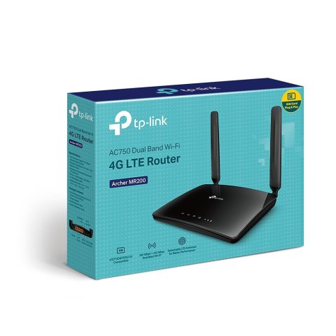 Router 4g Wifi Tp-link Archer Mr200 Dualband Ac750 300mb En 2,4ghz Y 433mb En 5ghz 3p Eth 3 Ant Int + 2 Ant. Lte Desmontables