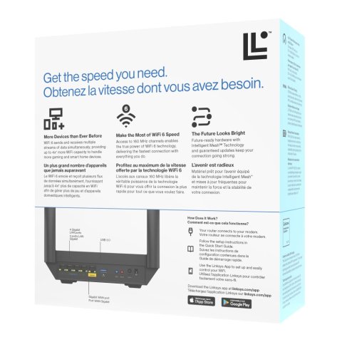 Router Wifi 6 Linksys Mr5500-ke Hydra Pro Ax5400 Dual Band Mesh 4 Puertos 2 Ant Usb 3.0 160 Mhz