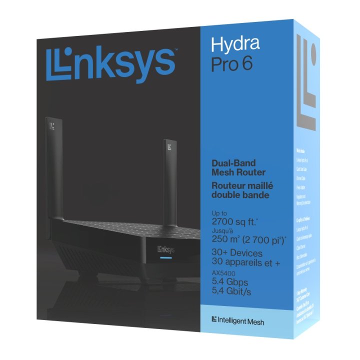 Router Wifi 6 Linksys Mr5500-ke Hydra Pro Ax5400 Dual Band Mesh 4 Puertos 2 Ant Usb 3.0 160 Mhz