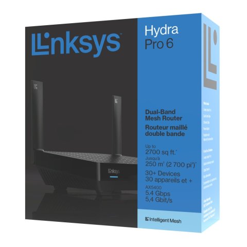 Router Wifi 6 Linksys Mr5500-ke Hydra Pro Ax5400 Dual Band Mesh 4 Puertos 2 Ant Usb 3.0 160 Mhz