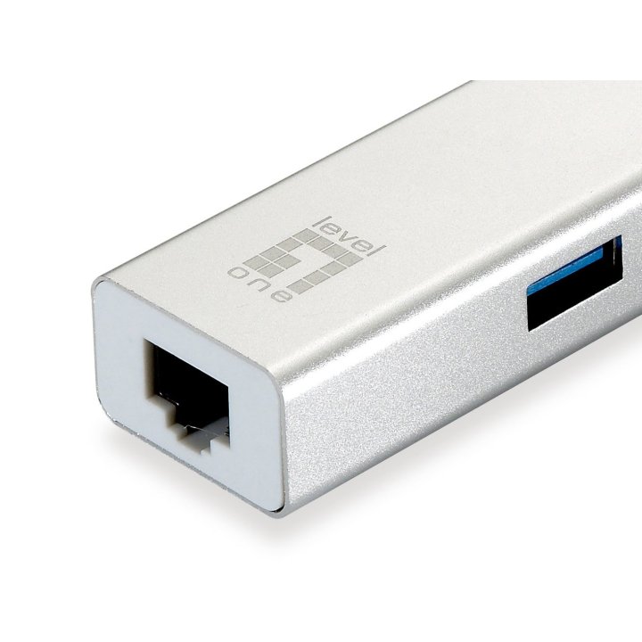 Adaptador Usb 3.0 A Gigabit Ethernet Rj45 Level One Con Hub Usb 3.0