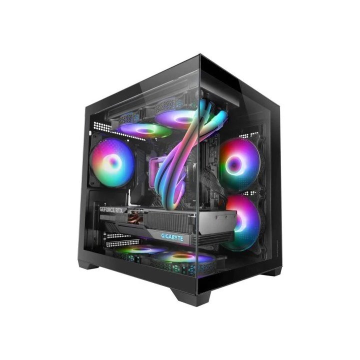 Caja Microatx Cube Mars Gaming Mc-view2 Negra Cristal Continuo Gpu 330mm 1x3.5 3x2.5 