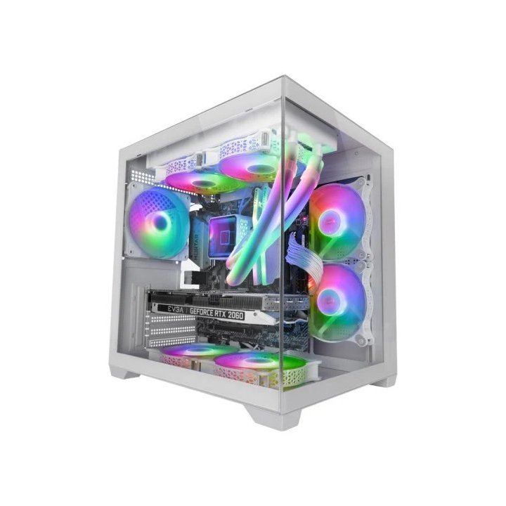 Caja Microatx Cube Mars Gaming Mc-view2w Blanca Cristal Continuo Gpu 330mm 1x3.5 3x2.5 