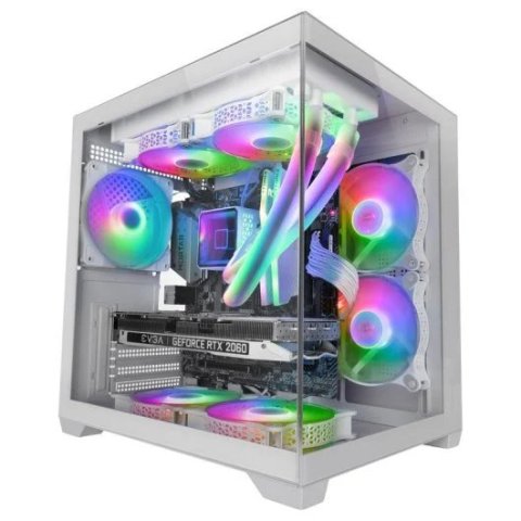 Caja Microatx Cube Mars Gaming Mc-view2w Blanca Cristal Continuo Gpu 330mm 1x3.5 3x2.5 