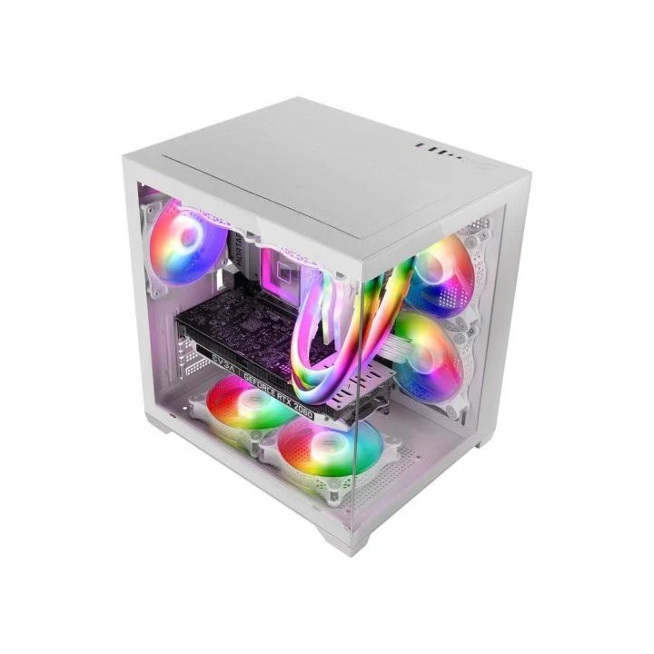 Caja Microatx Cube Mars Gaming Mc-view2w Blanca...