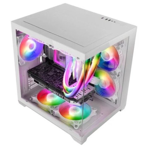 Caja Microatx Cube Mars Gaming Mc-view2w Blanca...