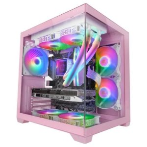 Caja Microatx Cube Mars Gaming Mc-view2p Rosa Cristal...