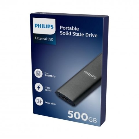 Disco M.2 Externo Philips 500gb Usb-c/usb3.0...