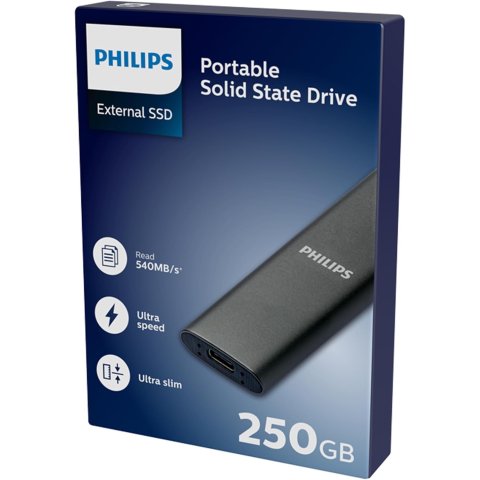 Disco M.2 Externo Philips 250gb Usb-c/usb3.0...