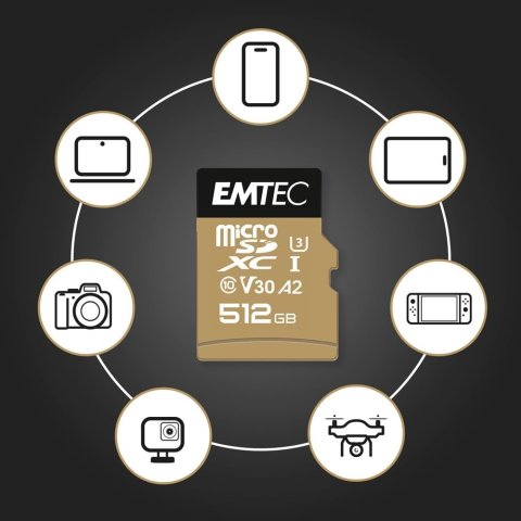 Memoria Sd Micro 256gb Emtec Speedin Pro 95mb/s...