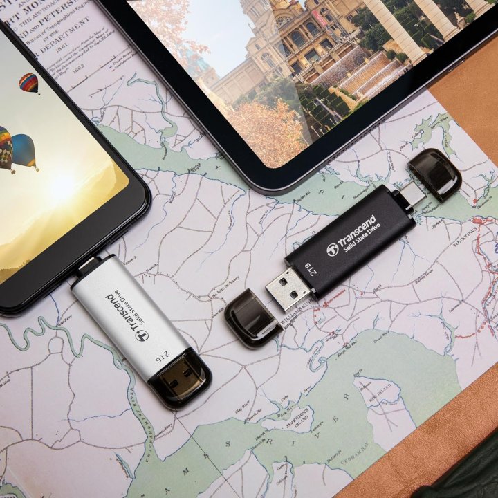 Memoria Usb-c/usb-a 512gb Transcend Ssd Usb...