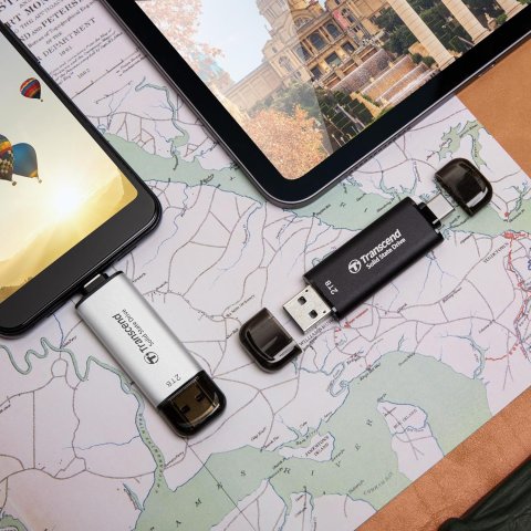 Memoria Usb-c/usb-a 256gb Transcend Ssd Usb...