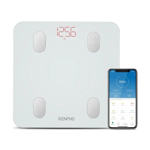 Bascula De Baño Inteligente Renpho Elis 1s Bluetooth Con App Analisis Corporal Imc Color Blanco