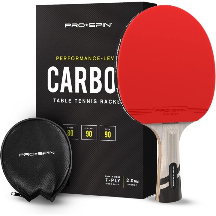 Pala De Ping Pong Pro-spin Premium Fibra De...