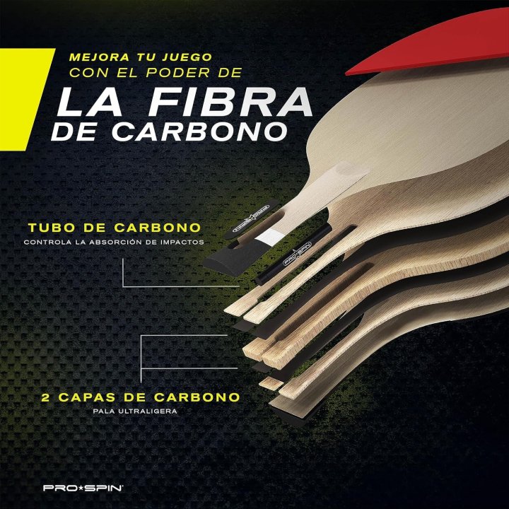 Pala De Ping Pong Pro-spin Premium Fibra De...