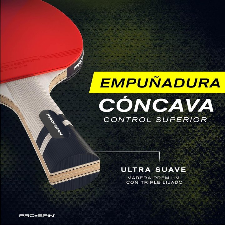Pala De Ping Pong Pro-spin Premium Fibra De...