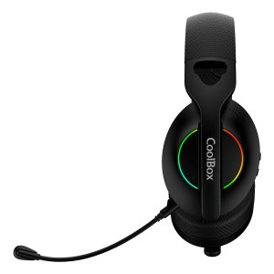 Headset Bluetooth Coolbox Wb01 Rgb Negro Bt 5.4 2.4ghz Jack 3.5mm Usb-a Y Usb-c  2