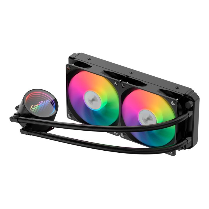 Sistema De Refrigeracion Liquida Coolbox Infinite Liquid240 Argb Intel Y Amd Tdp 250w Bomba 2600rpm 2x120mm Negro