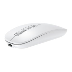 Mouse Coolbox Multidispositivo Ia W02-w Bt5.0 Bt3.0 2.4ghz1600dpi 6 Botones Bateria 500mah Blanco 2