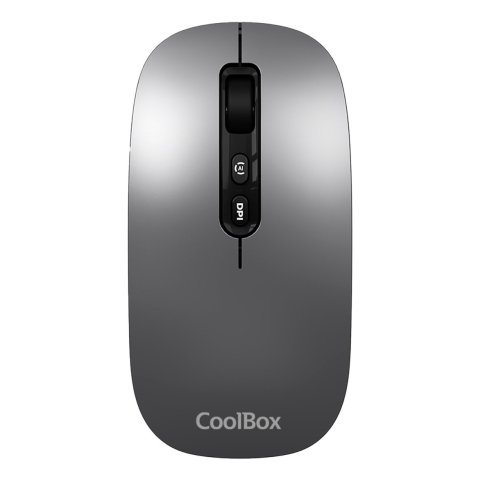 Mouse Coolbox Multidispositivo Ia W02-g Bt5.0 Bt3.0 2.4ghz1600dpi 6 Botones Bateria 500mah Gris