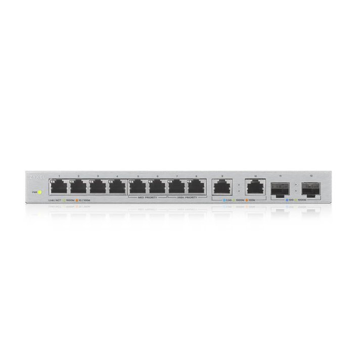 Switch Gestionable Zyxel Xgs1010-12 8xgb 2x2.5gb 2xsfp+ 10g Administrado Por Web