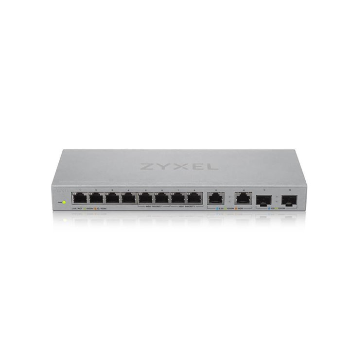 Switch Gestionable Zyxel Xgs1010-12 8xgb 2x2.5gb 2xsfp+ 10g Administrado Por Web