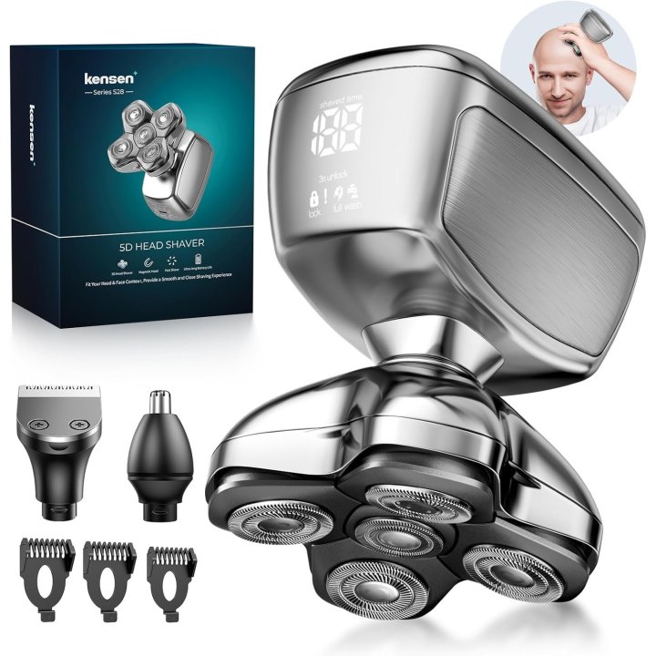 Afeitadora Cabeza Kensen Jk-1368 Ipx6 Cabezales Magneticos Seco Y Humedo Accesorios Carga Usb-c