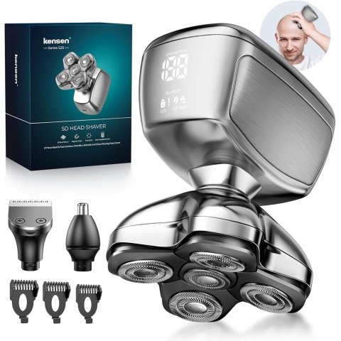 Afeitadora Cabeza Kensen Jk-1368 Ipx6 Cabezales Magneticos Seco Y Humedo Accesorios Carga Usb-c