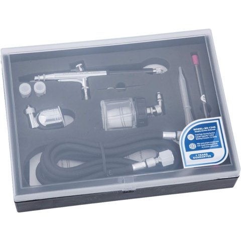 Kit Pistola De Aerografo Fengda Fe-134k Con Aguja Boquilla De 0,2-0,3-0,5 Y Tubo