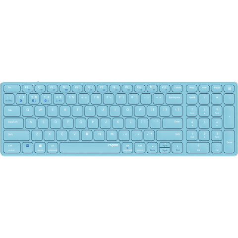 Teclado Rapoo Wireless Y Bluetooth E9700m Portugues 2.4ghz Bt 3.0 5.0 Diseño Ultrafino Bateria Azul Base Aluminio Multi Mode
